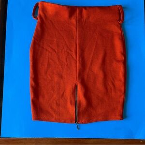 Burnt Pumpkin Orange Retro Skirt Zipper opening Size 6
